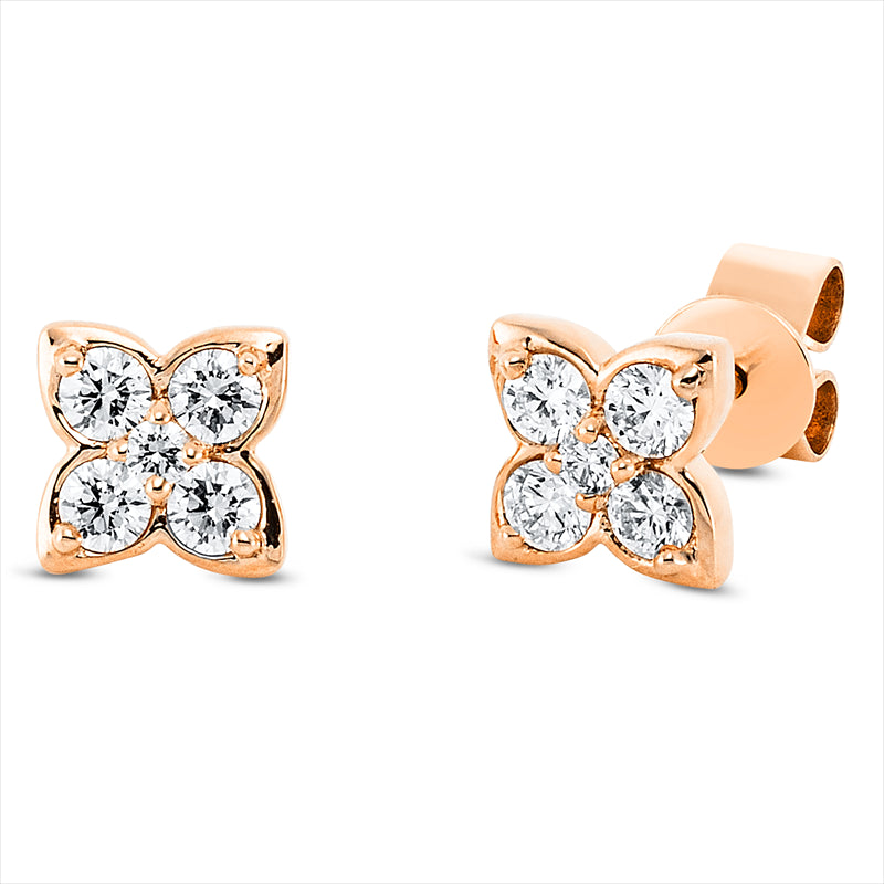Ohrstecker - Moderner Schmuck aus Gold mit Diamanten, -Symbol - 2R032