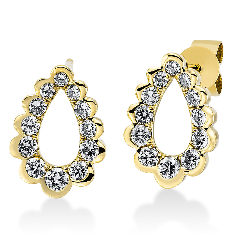 Ohrstecker    aus 750/-18 Karat Gelbgold mit 24 Diamanten 0