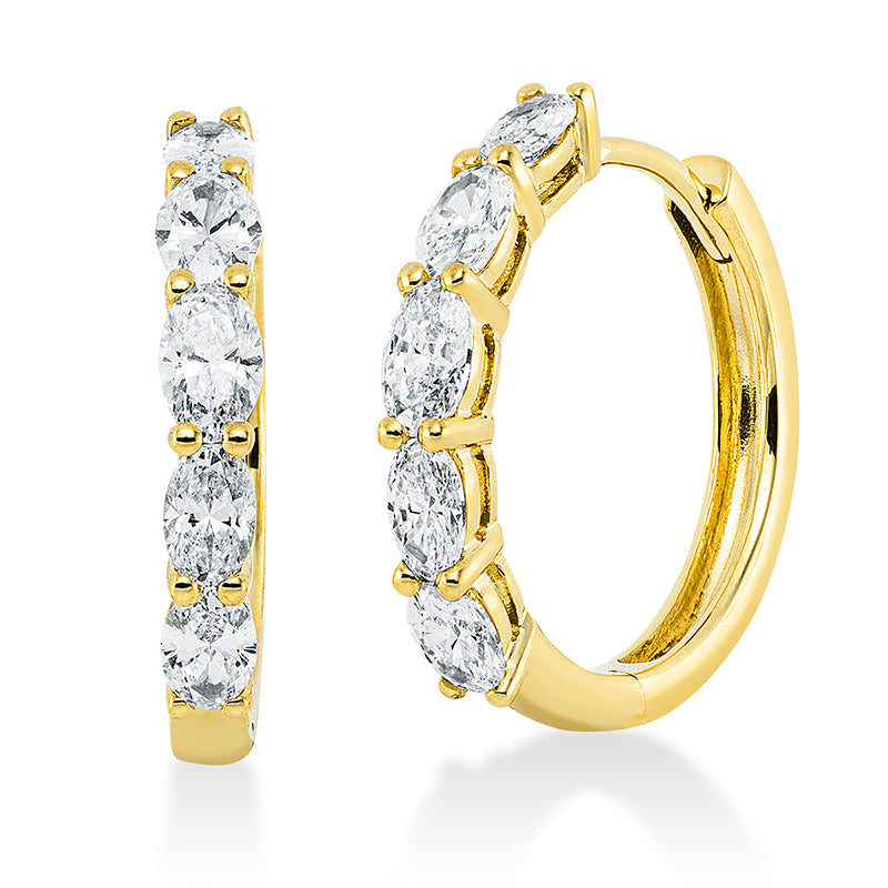 Creolen    aus 750/-18 Karat Gelbgold mit 10 Diamanten 1