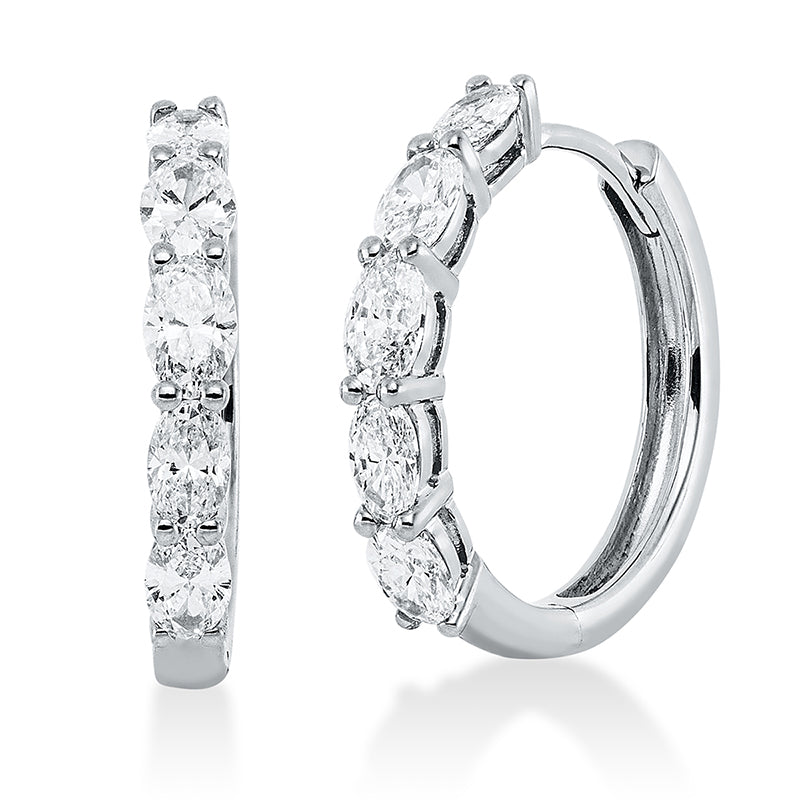 Creolen    aus 750/-18 Karat Weißgold mit 10 Diamanten 1