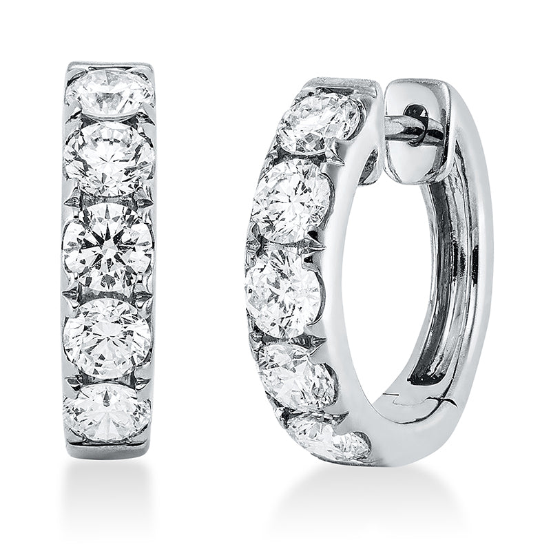 Creolen    aus 750/-18 Karat Weißgold mit 10 Diamanten 1