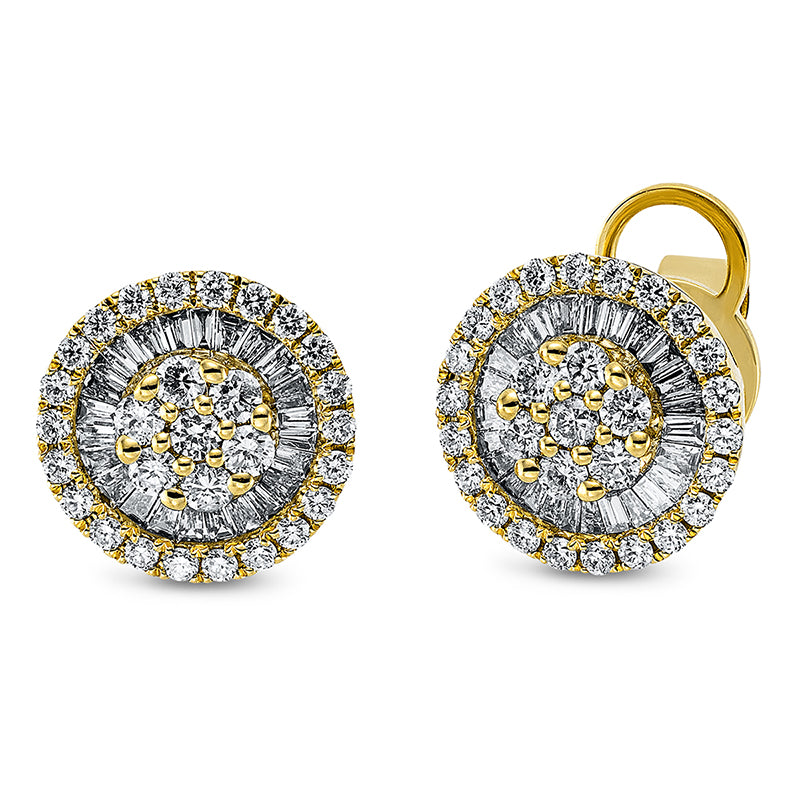 Ohrstecker    aus 750/-18 Karat Gelbgold mit 107 Diamanten 0