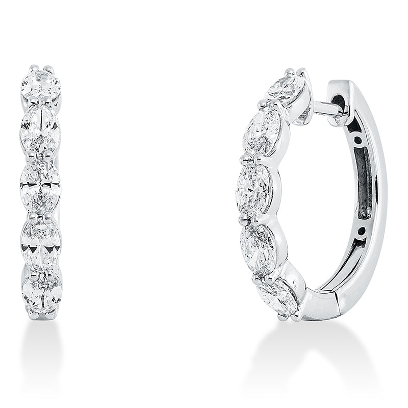 Creolen    aus 750/-18 Karat Weißgold mit 10 Diamanten 1