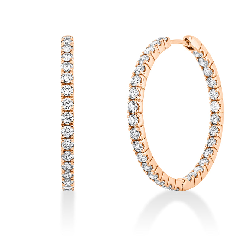 Creolen    aus 750/-18 Karat Rotgold mit 62 Diamanten 2