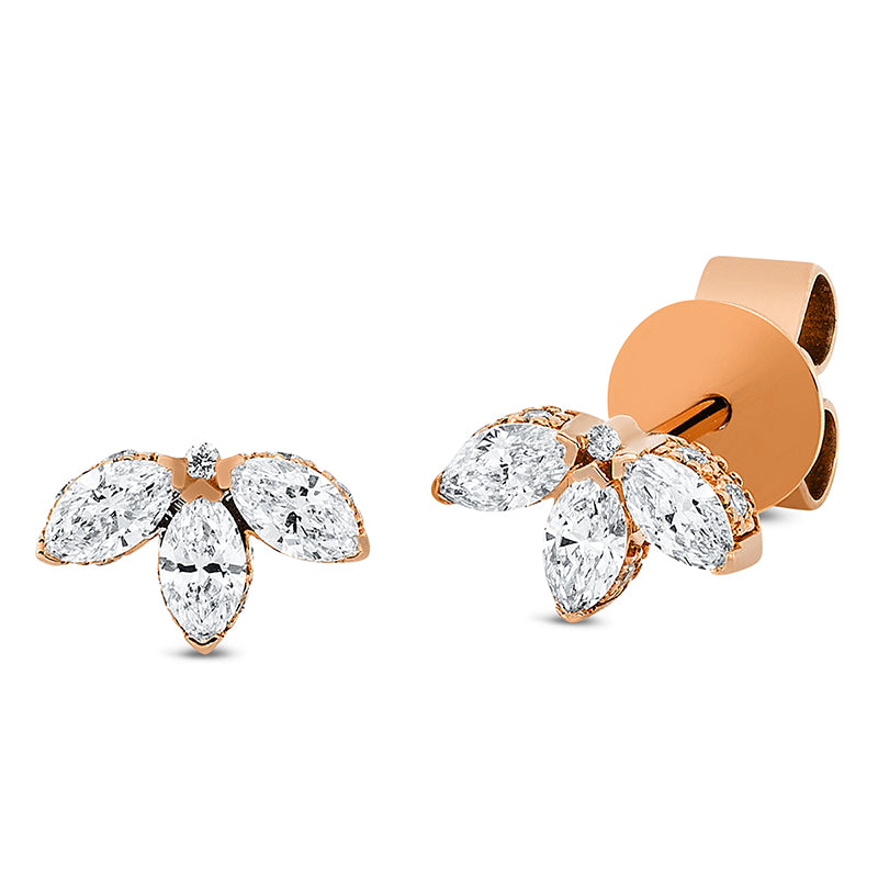 Ohrstecker    aus 750/-18 Karat Rotgold mit 24 Diamanten 0