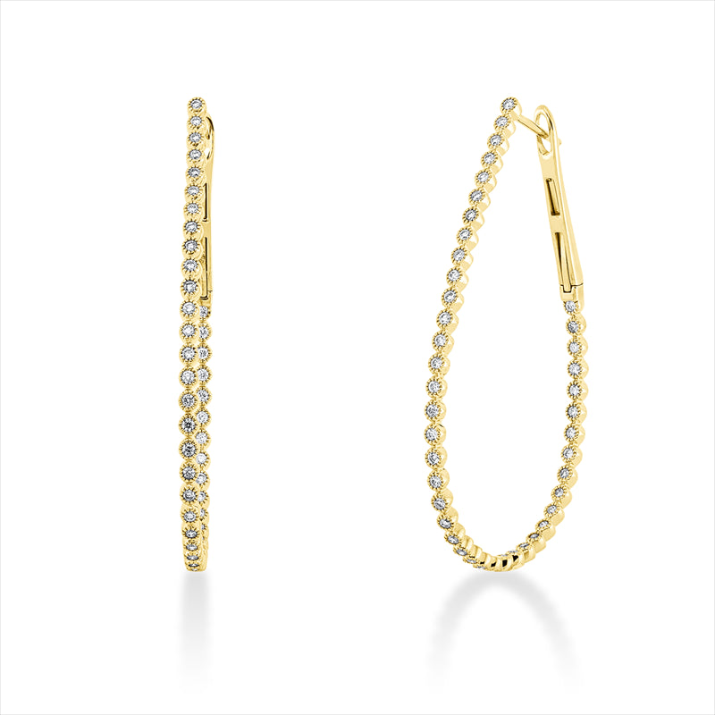 Creolen    aus 750/-18 Karat Gelbgold mit 84 Diamanten 0