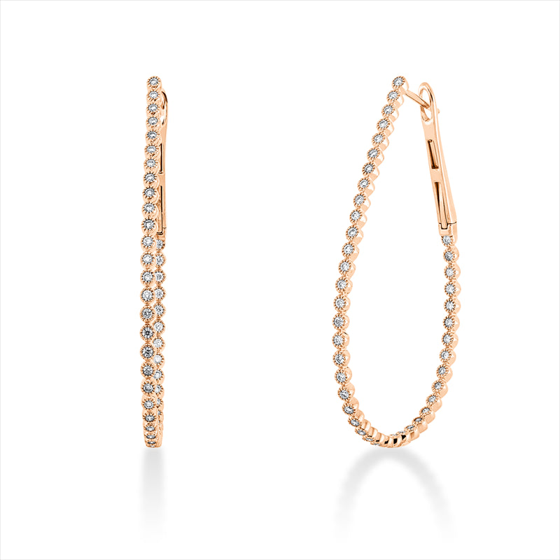 Creolen    aus 750/-18 Karat Rotgold mit 84 Diamanten 0