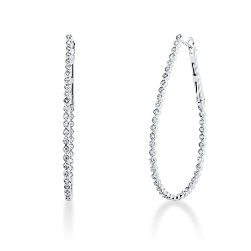 Creolen    aus 750/-18 Karat Weißgold mit 84 Diamanten 0