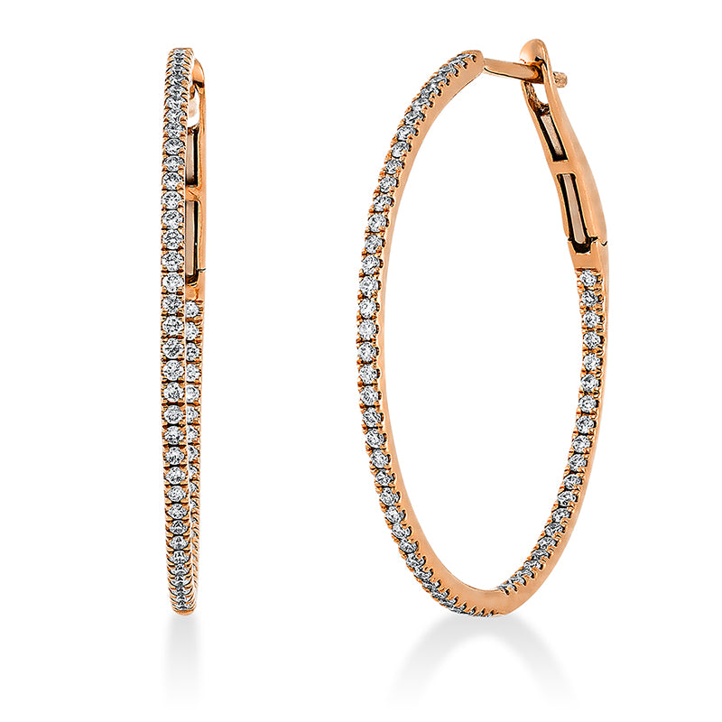 Creolen    aus 750/-18 Karat Rotgold mit 118 Diamanten 0