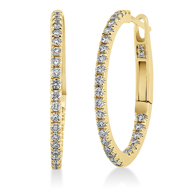 Creolen    aus 750/-18 Karat Gelbgold mit 60 Diamanten 0