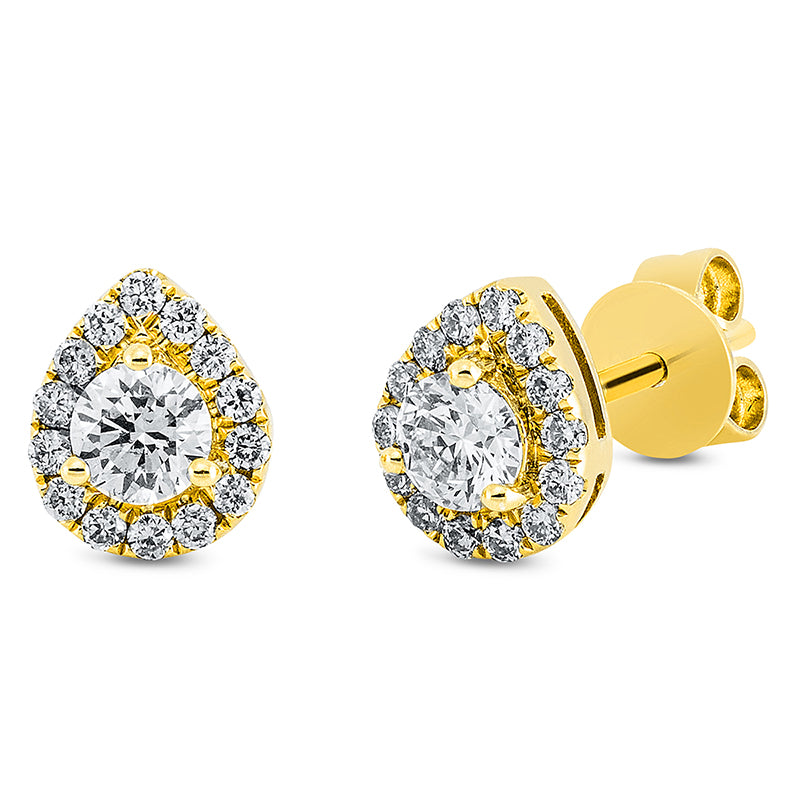 Ohrstecker    aus 750/-18 Karat Gelbgold mit 30 Diamanten 0