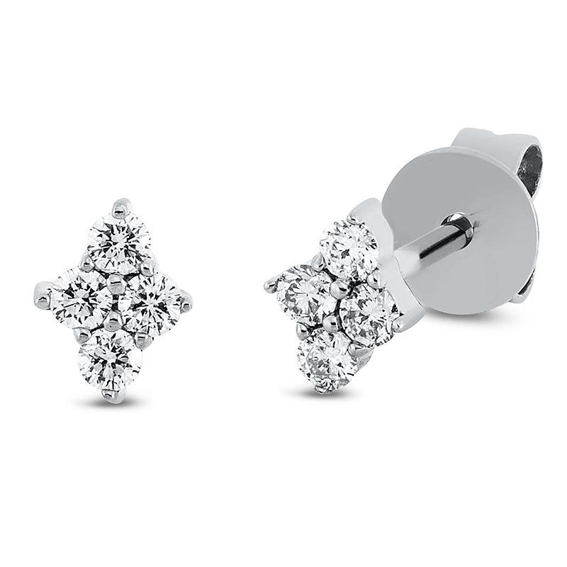 Ohrstecker    aus 750/-18 Karat Weißgold mit 8 Diamanten 0