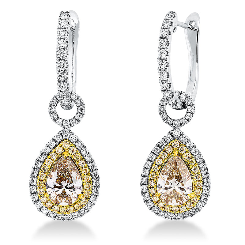 Ohrschmuck    aus 750/-18 Karat Weißgold / Gelbgold mit 144 Diamanten 2