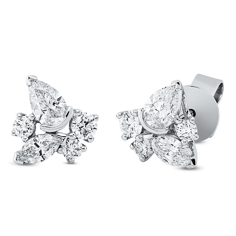Ohrstecker    aus 750/-18 Karat Weißgold mit 10 Diamanten 1
