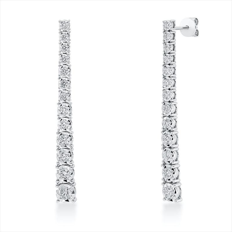 Ohrstecker    aus 750/-18 Karat Weißgold mit 26 Diamanten 1