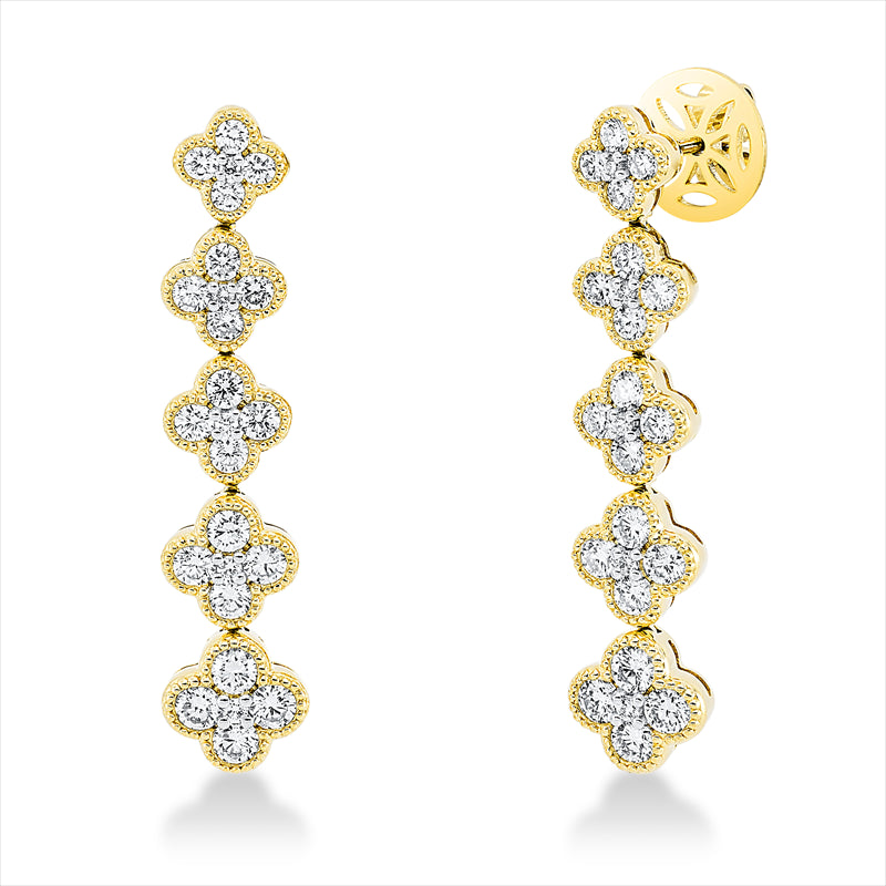 Ohrschmuck    aus 750/-18 Karat Gelbgold mit 50 Diamanten 1