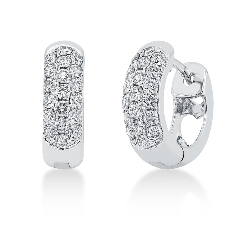 Creolen    aus 750/-18 Karat Weißgold mit 98 Diamanten 0