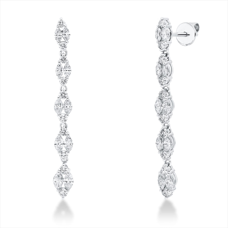 Ohrstecker    aus 750/-18 Karat Weißgold mit 40 Diamanten 1