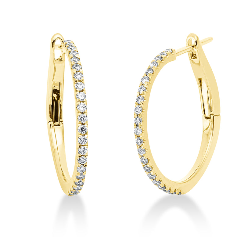 Creolen    aus 750/-18 Karat Gelbgold mit 42 Diamanten 0