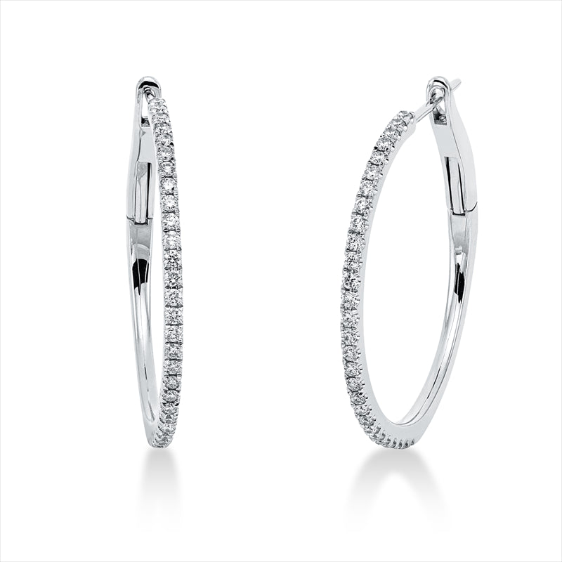 Creolen    aus 750/-18 Karat Weißgold mit 56 Diamanten 0