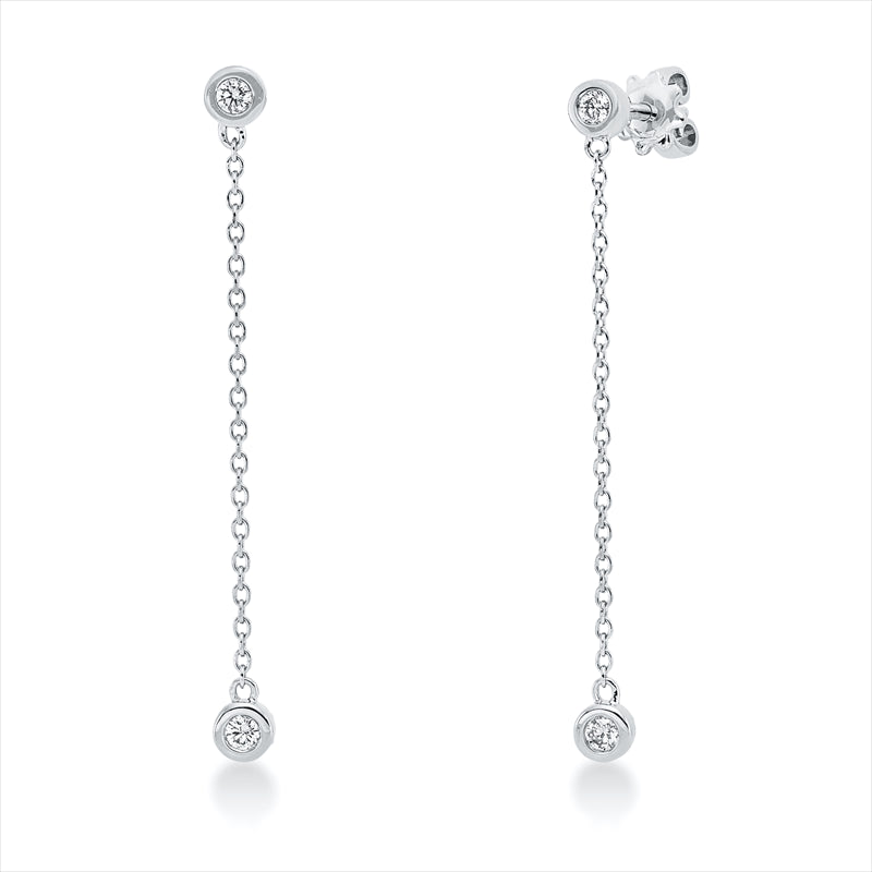 Ohrschmuck    aus 750/-18 Karat Weißgold mit 18 Diamanten 0