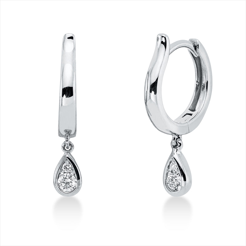 Creolen    aus 750/-18 Karat Weißgold mit 4 Diamanten 0