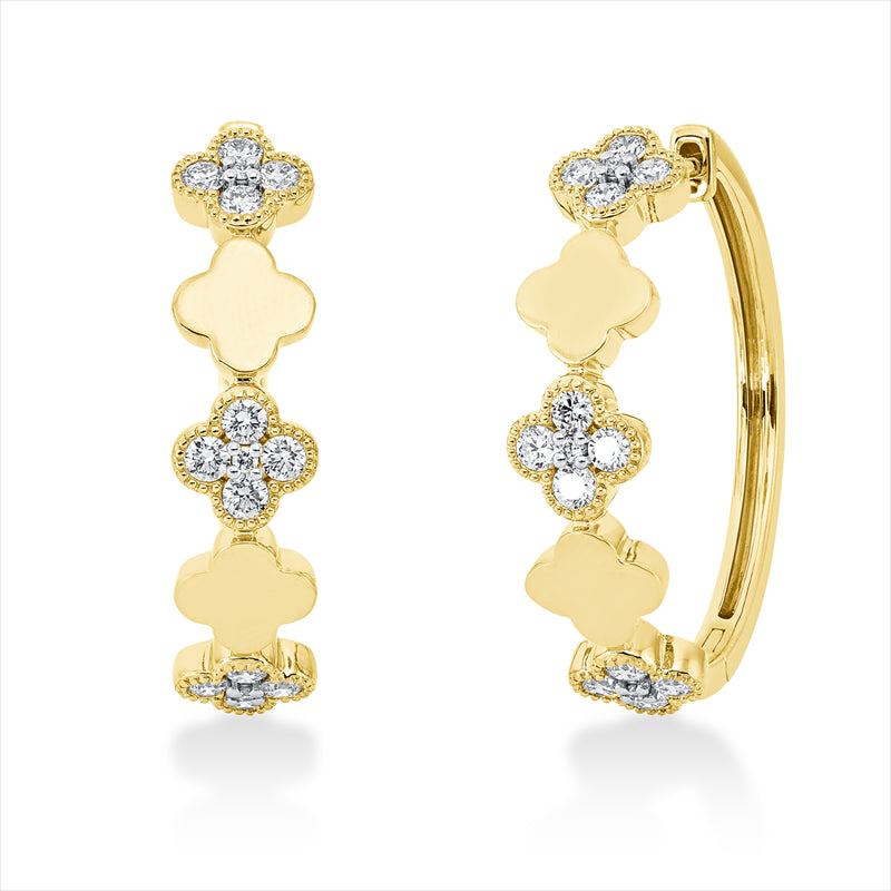 Creolen    aus 750/-18 Karat Gelbgold mit 30 Diamanten 0