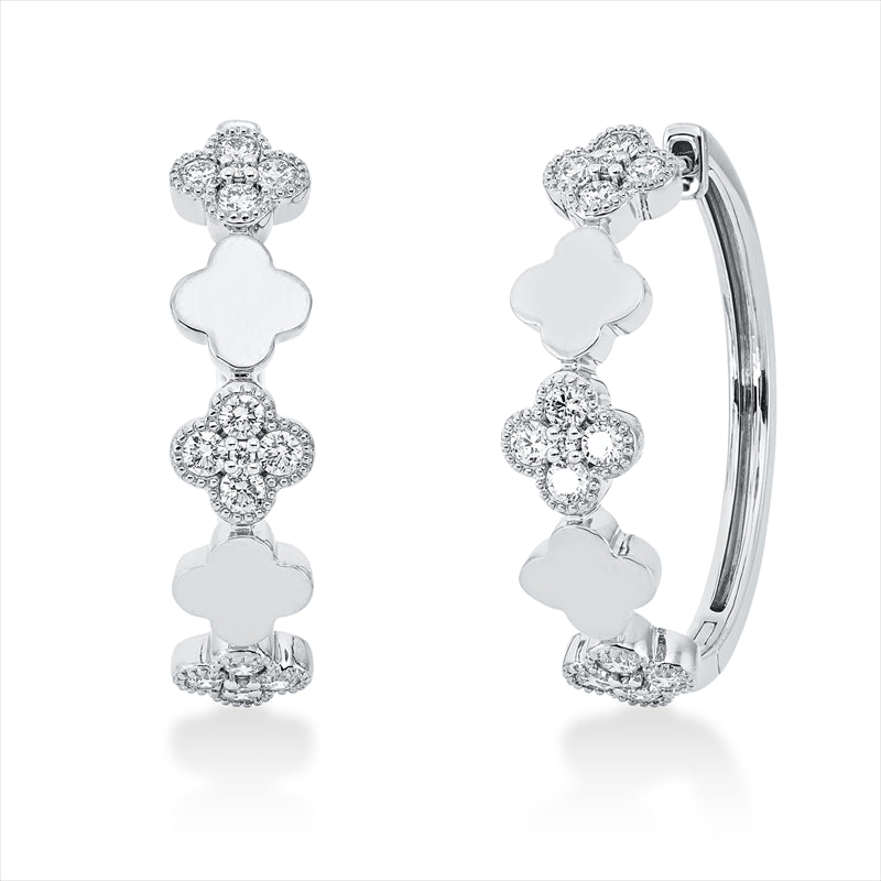 Creolen    aus 750/-18 Karat Weißgold mit 30 Diamanten 0