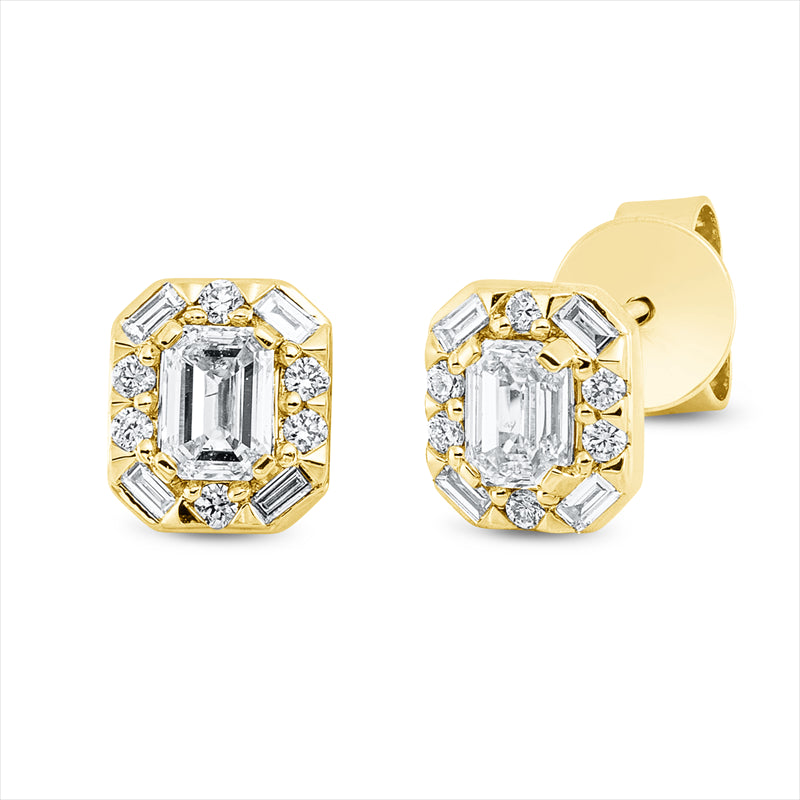 Ohrstecker    aus 750/-18 Karat Gelbgold mit 22 Diamanten 0