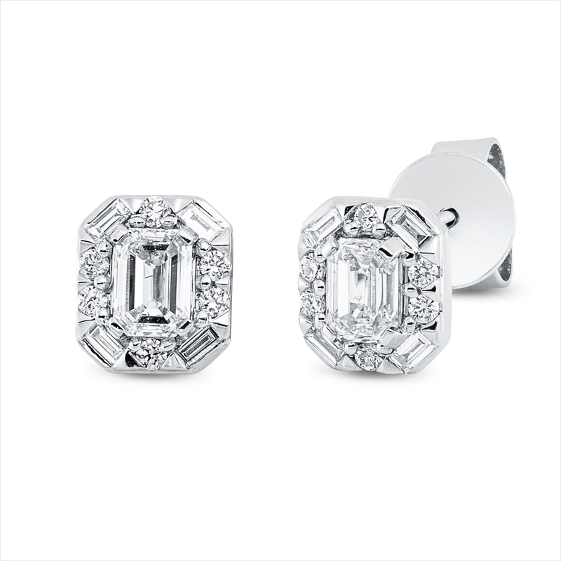 Ohrstecker    aus 750/-18 Karat Weißgold mit 22 Diamanten 0