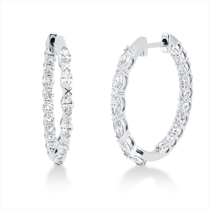 Creolen    aus 750/-18 Karat Weißgold mit 32 Diamanten 1