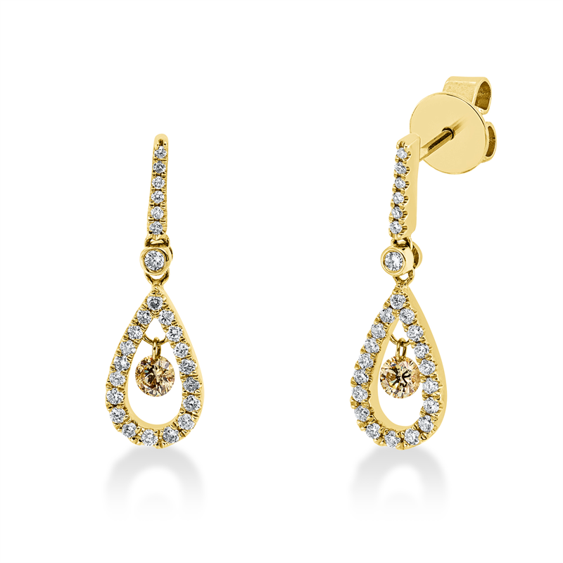 Ohrschmuck    aus 750/-18 Karat Gelbgold mit 52 Diamanten 0