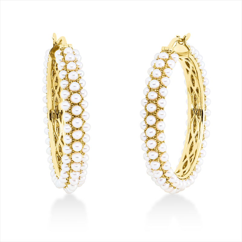 Creolen   mit Zuchtperle aus 750/-18 Karat Gelbgold MPM_SKIP_FIELD 