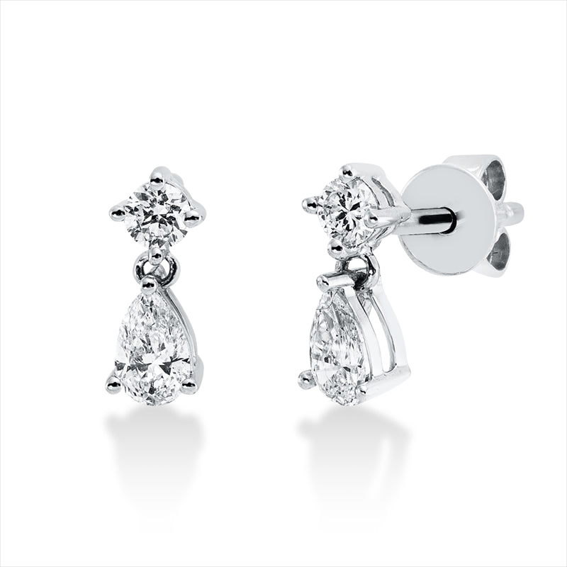 Ohrstecker    aus 750/-18 Karat Weißgold mit 4 Diamanten 0