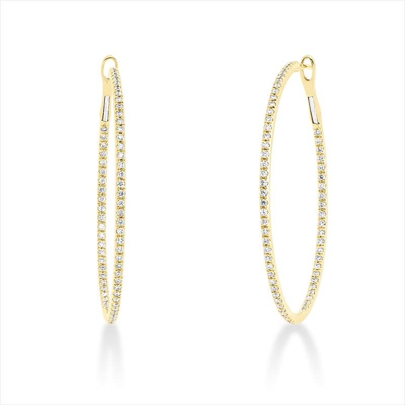 Creolen    aus 750/-18 Karat Gelbgold mit 130 Diamanten 0
