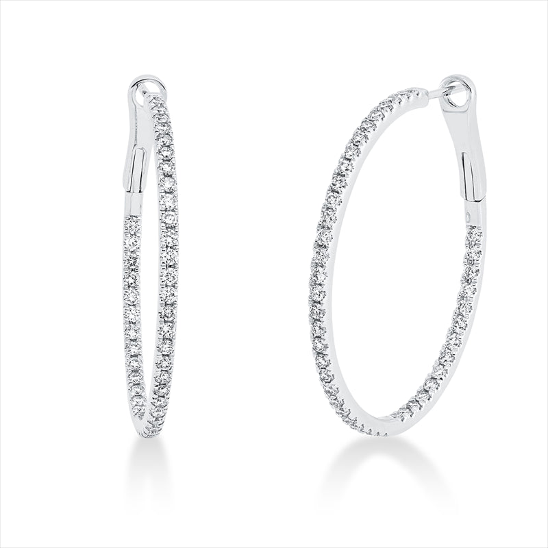Creolen    aus 750/-18 Karat Weißgold mit 86 Diamanten 1
