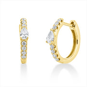 Creolen    aus 750/-18 Karat Gelbgold mit 16 Diamanten 0