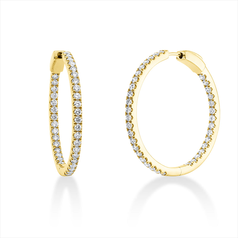 Creolen    aus 750/-18 Karat Gelbgold mit 74 Diamanten 1