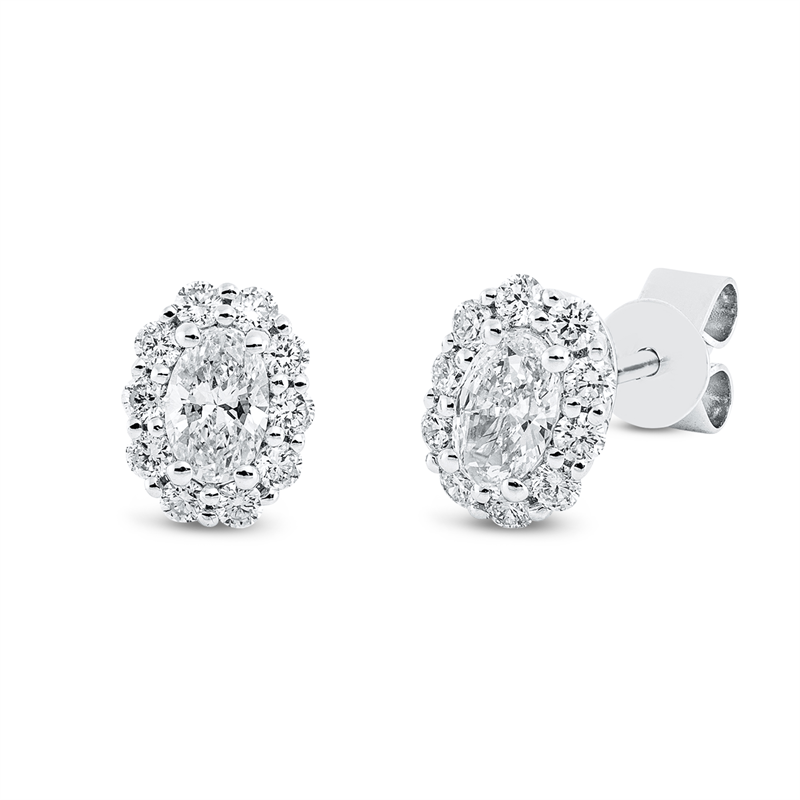 Ohrstecker    aus 750/-18 Karat Weißgold mit 22 Diamanten 0