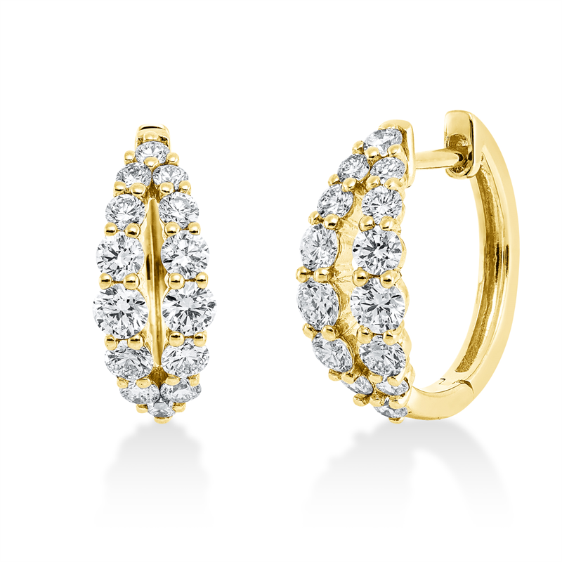 Creolen    aus 750/-18 Karat Gelbgold mit 28 Diamanten 1