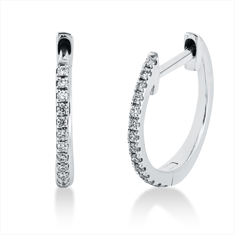 Creolen    aus 750/-18 Karat Weißgold mit 28 Diamanten 0
