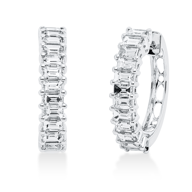 Creolen    aus 750/-18 Karat Weißgold mit 24 Diamanten 2