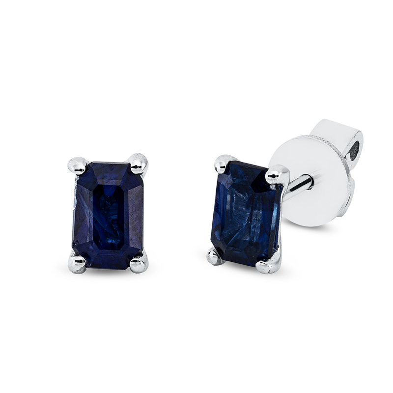 Ohrstecker mit Saphir  aus 750/-18 Karat Weißgold  