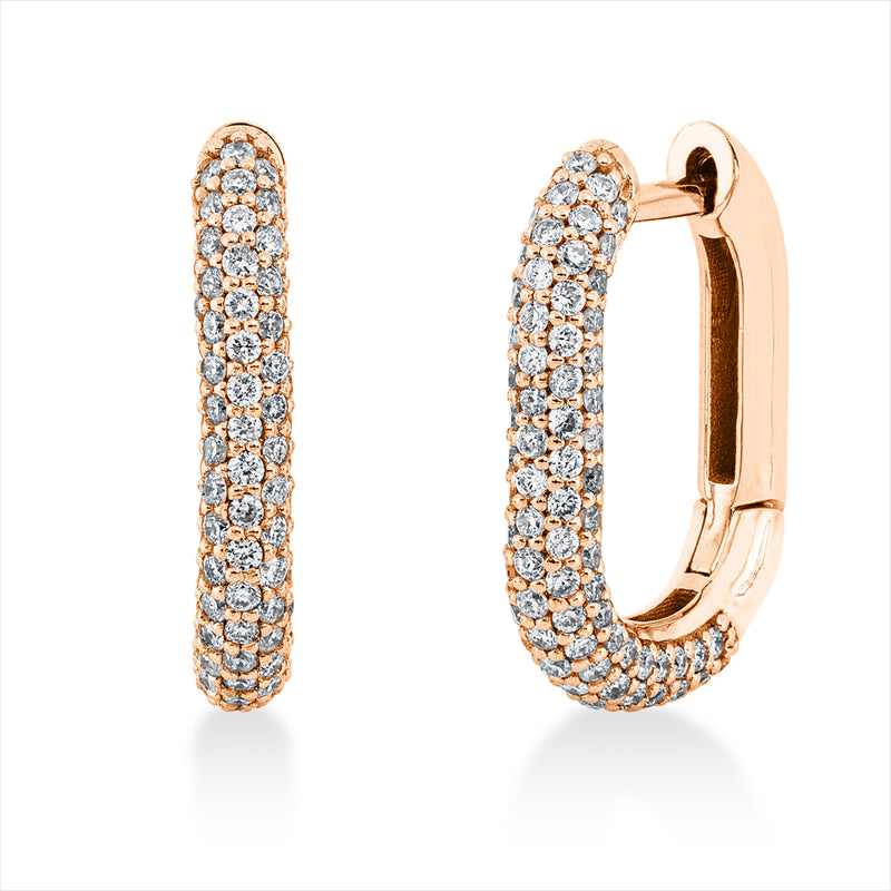 Creolen - Pavé aus Gold mit Diamanten - 2R743