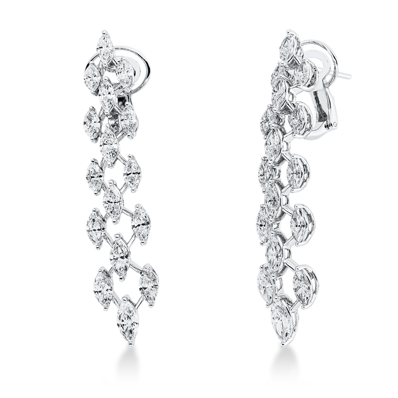 Ohrschmuck    aus 750/-18 Karat Weißgold mit 32 Diamanten 5