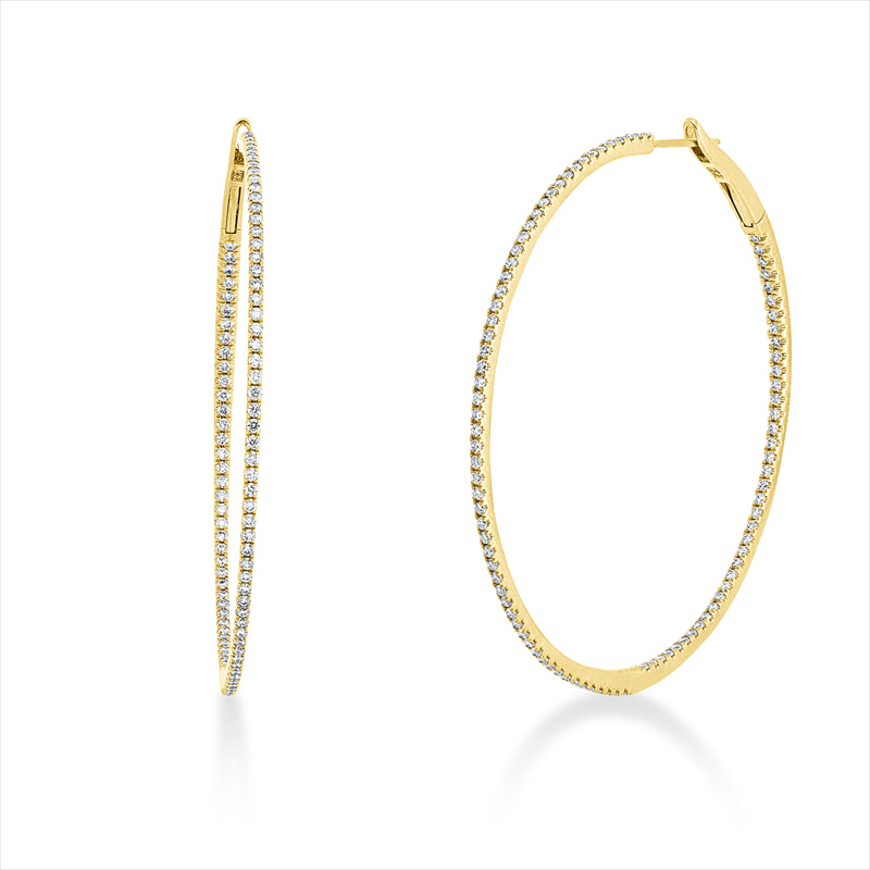Creolen    aus 750/-18 Karat Gelbgold mit 194 Diamanten 1