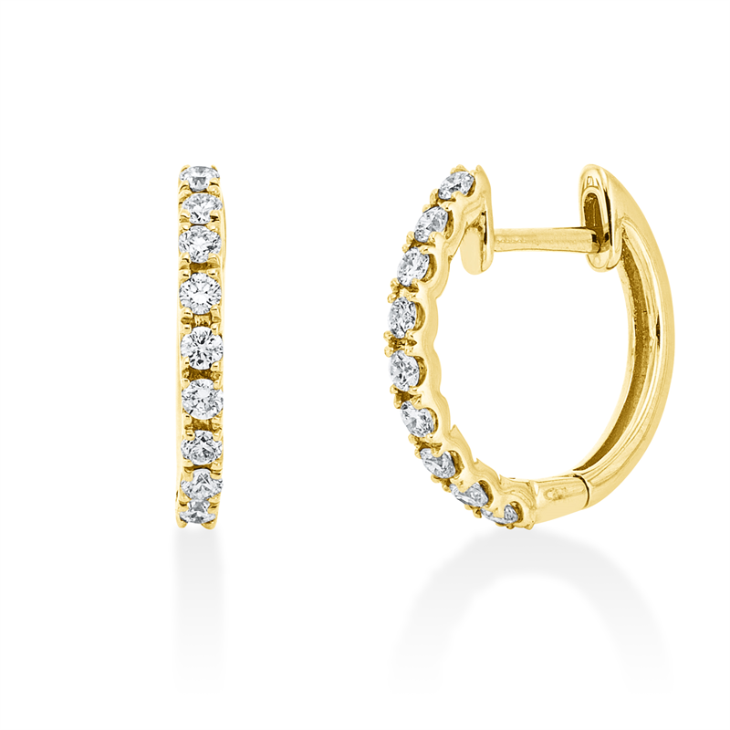 Creolen    aus 750/-18 Karat Gelbgold mit 18 Diamanten 0