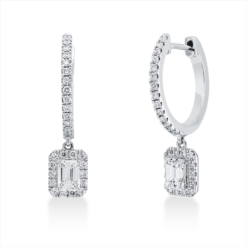 Ohrschmuck    aus 750/-18 Karat Weißgold mit 58 Diamanten 0