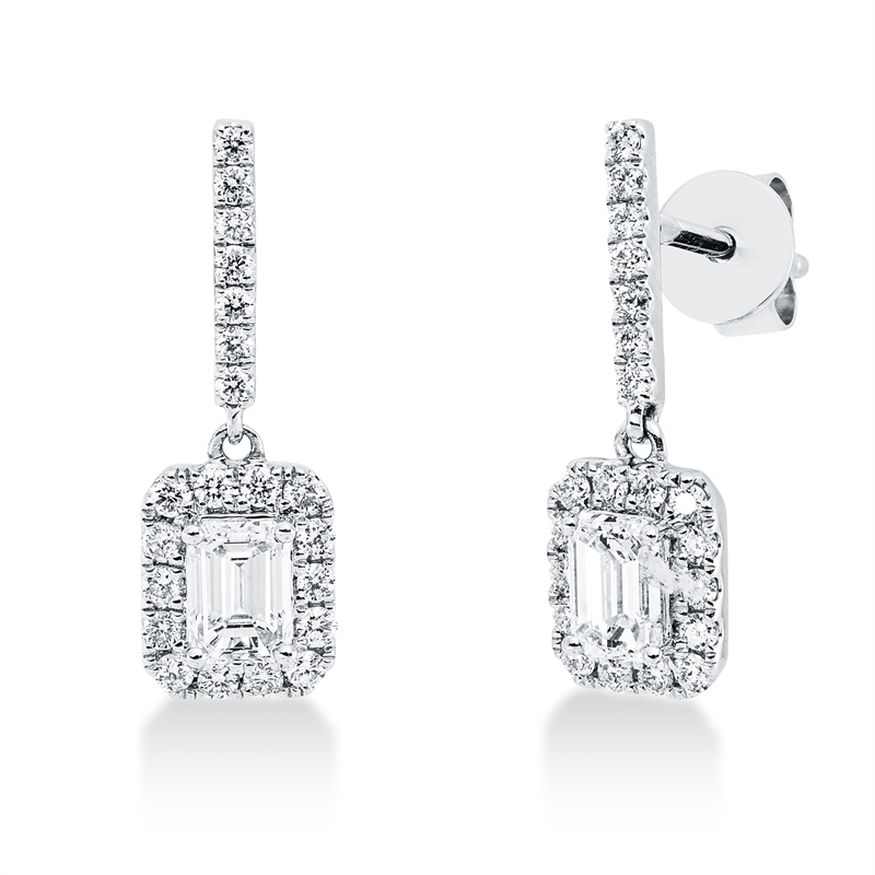 Ohrschmuck    aus 750/-18 Karat Weißgold mit 44 Diamanten 0