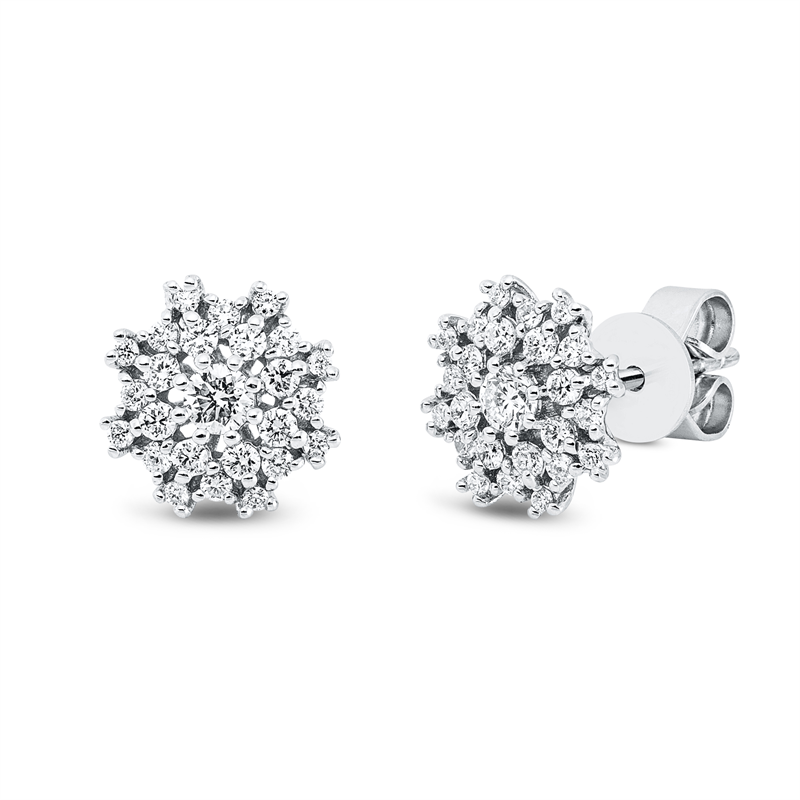 Ohrstecker    aus 750/-18 Karat Weißgold mit 50 Diamanten 0